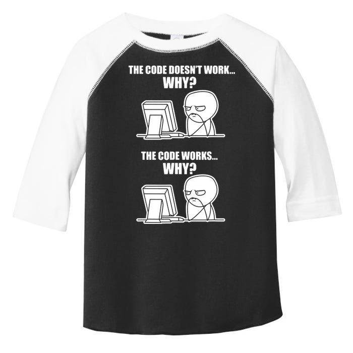 Funny Programmer Code Works Why Meme Tee Toddler Fine Jersey T-Shirt