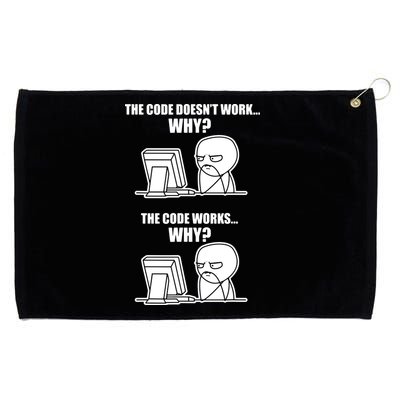 Funny Programmer Code Works Why Meme Tee Grommeted Golf Towel