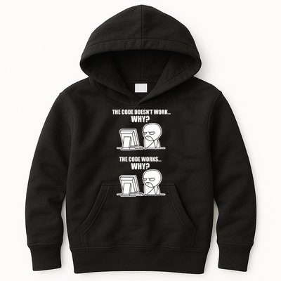 Funny Programmer Code Works Why Meme Tee Kids Hoodie