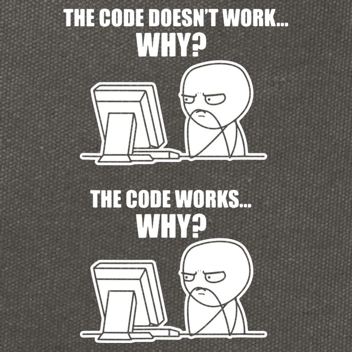 Funny Programmer Code Works Why Meme Tee Cotton Canvas Backpack