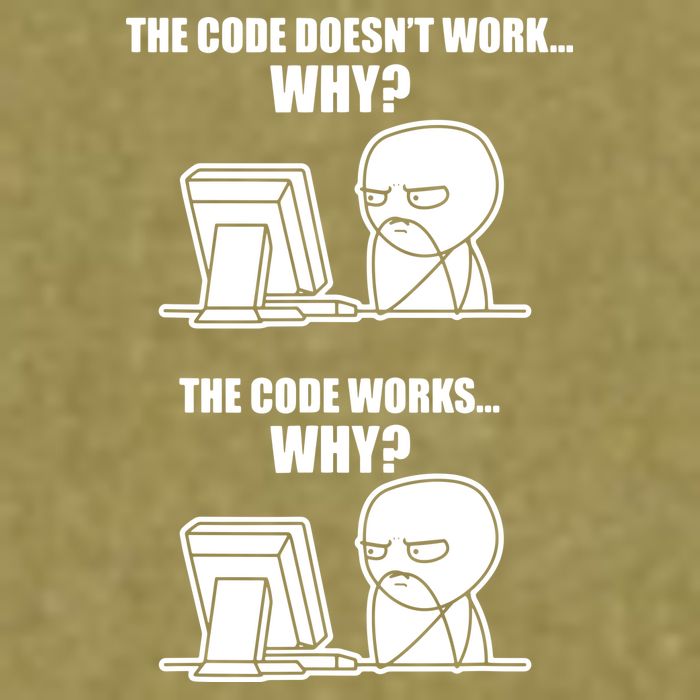 Funny Programmer Code Works Why Meme Tee Garment-Dyed Women's Muscle Tee