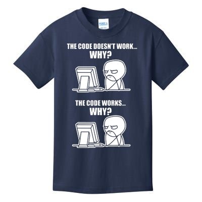 Funny Programmer Code Works Why Meme Tee Kids T-Shirt