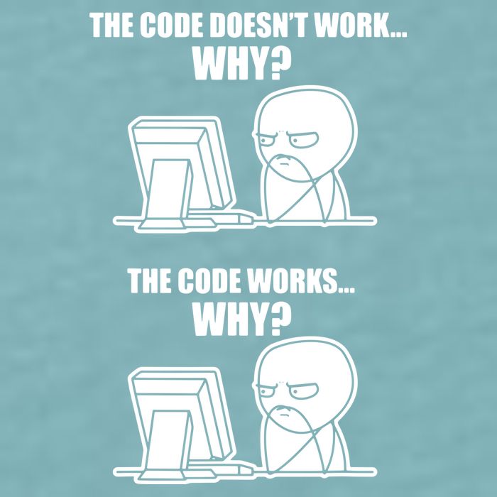 Funny Programmer Code Works Why Meme Tee Sueded Cloud Jersey T-Shirt