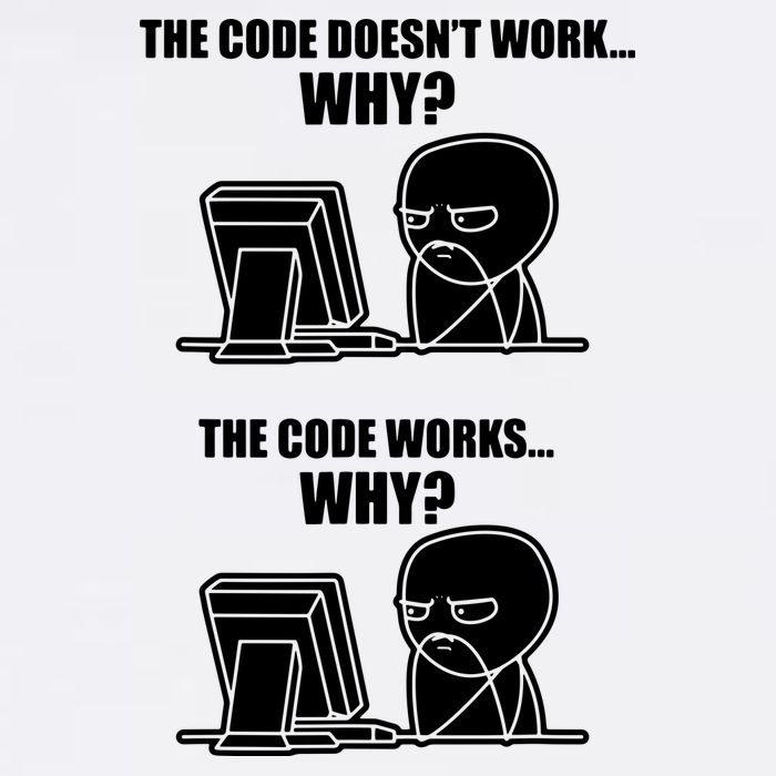 Funny Programmer Code Works Why Meme Tee Garment-Dyed Sweatshirt