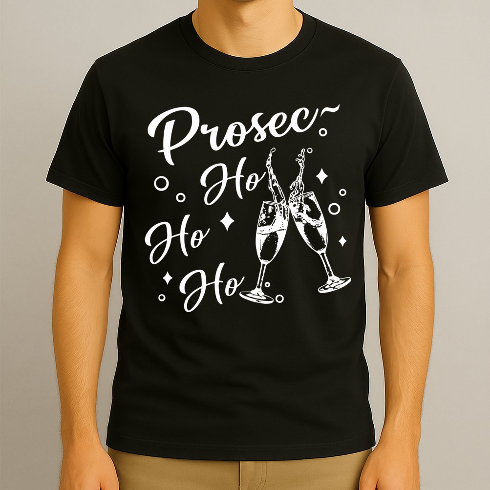 Funny Presecco Christmas Vacation Retro Prosec Ho Ho Ho T-Shirt