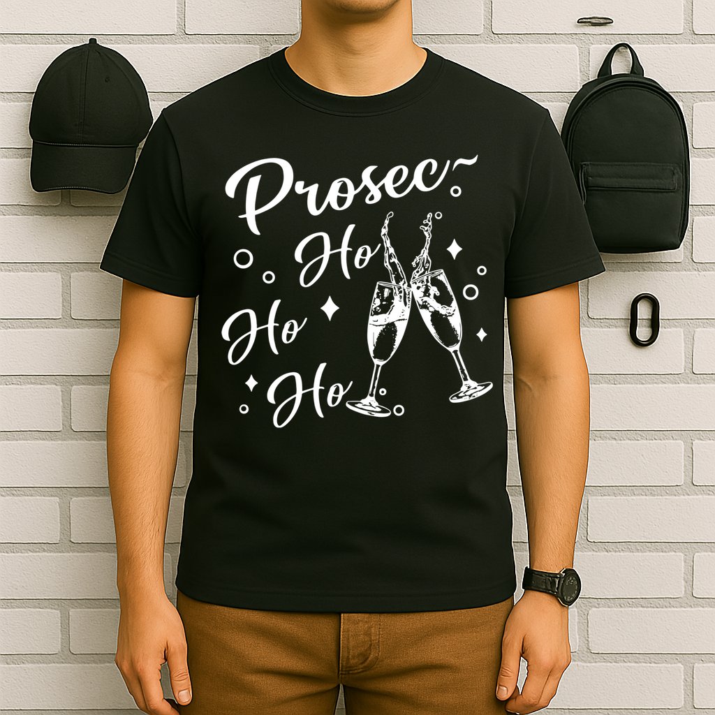 Funny Presecco Christmas Vacation Retro Prosec Ho Ho Ho T-Shirt