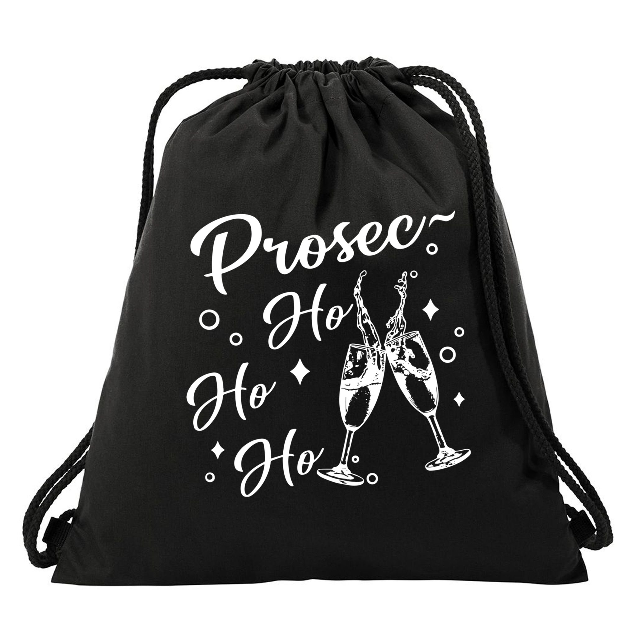 Funny Presecco Christmas Vacation Retro Prosec Ho Ho Ho Drawstring Bag