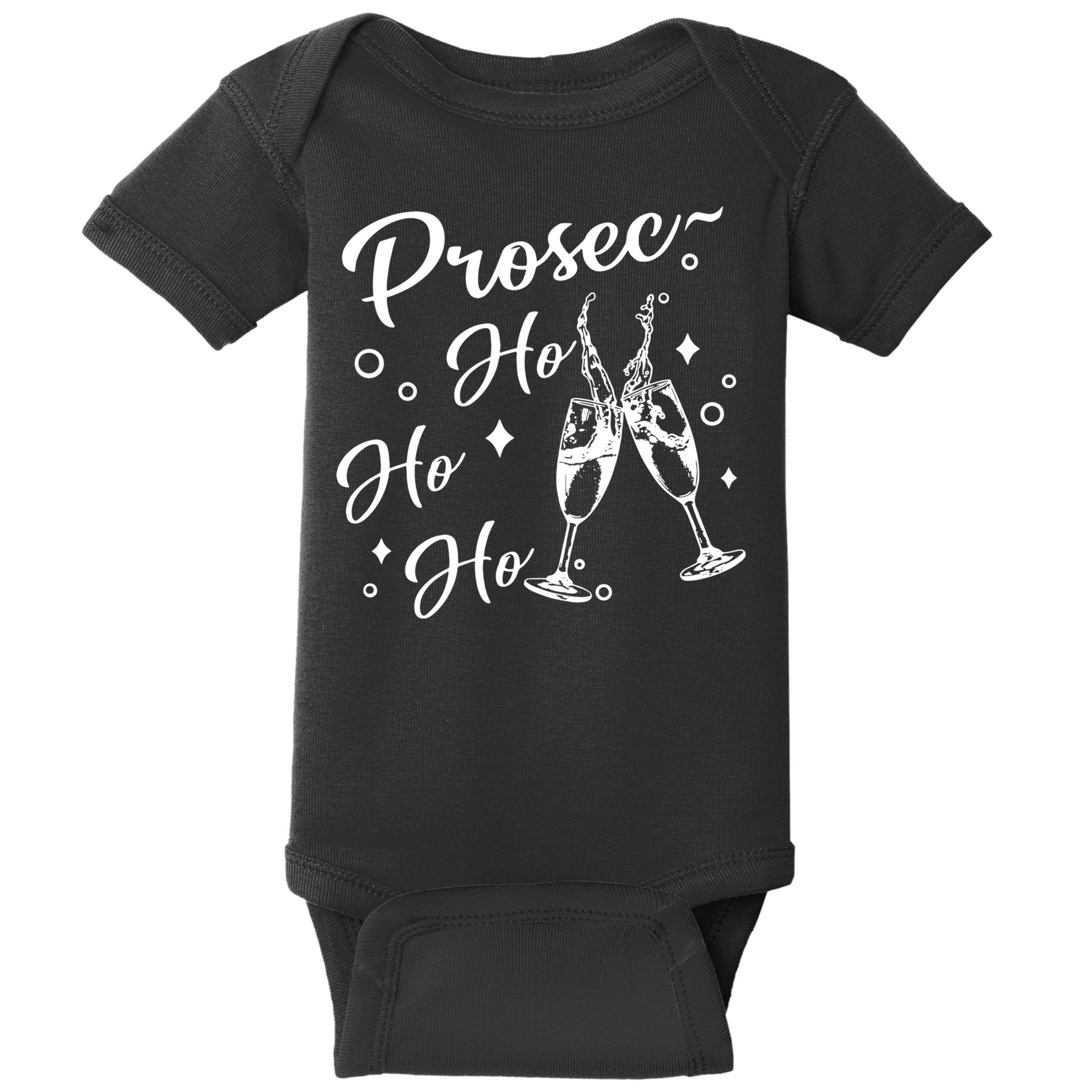 Funny Presecco Christmas Vacation Retro Prosec Ho Ho Ho Baby Bodysuit