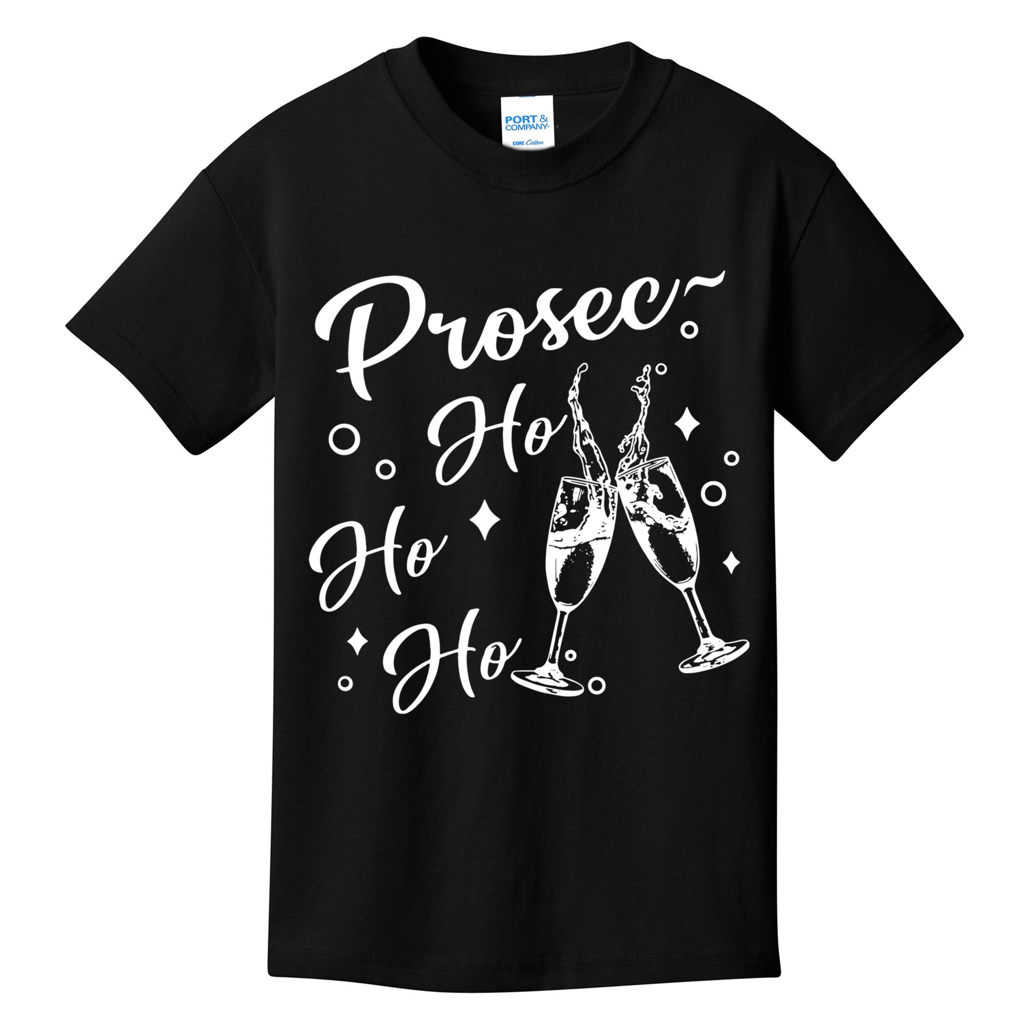 Funny Presecco Christmas Vacation Retro Prosec Ho Ho Ho Kids T-Shirt