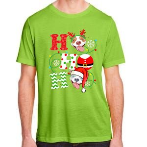 Funny Pitbull Christmas Ho Ho Ho Gift Dog Lover Xmas Long Sleeve Adult ChromaSoft Performance T-Shirt