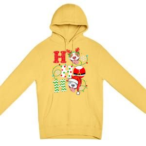 Funny Pitbull Christmas Ho Ho Ho Gift Dog Lover Xmas Long Sleeve Premium Pullover Hoodie