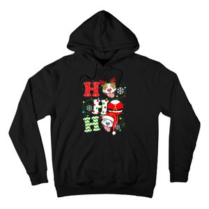 Funny Pitbull Christmas Ho Ho Ho Gift Dog Lover Xmas Long Sleeve Hoodie