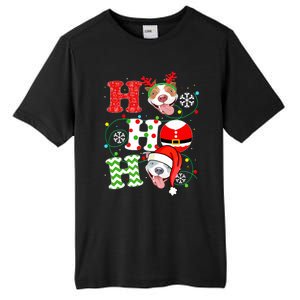 Funny Pitbull Christmas Ho Ho Ho Gift Dog Lover Xmas Long Sleeve Tall Fusion ChromaSoft Performance T-Shirt