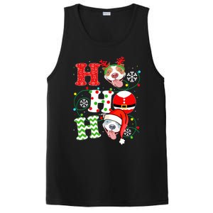 Funny Pitbull Christmas Ho Ho Ho Gift Dog Lover Xmas Long Sleeve PosiCharge Competitor Tank