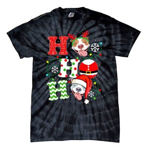 Funny Pitbull Christmas Ho Ho Ho Gift Dog Lover Xmas Long Sleeve Tie-Dye T-Shirt