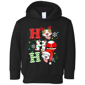 Funny Pitbull Christmas Ho Ho Ho Gift Dog Lover Xmas Long Sleeve Toddler Hoodie