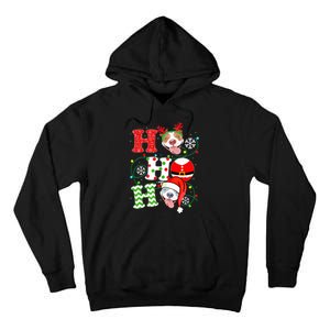 Funny Pitbull Christmas Ho Ho Ho Gift Dog Lover Xmas Long Sleeve Tall Hoodie