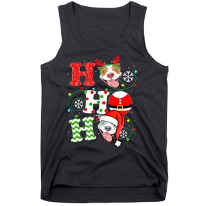 Funny Pitbull Christmas Ho Ho Ho Gift Dog Lover Xmas Long Sleeve Tank Top