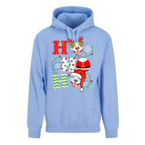 Funny Pitbull Christmas Ho Ho Ho Gift Dog Lover Xmas Long Sleeve Unisex Surf Hoodie