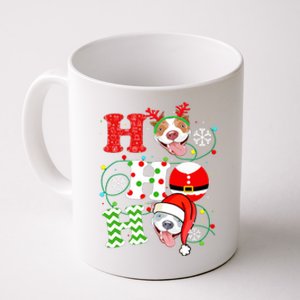 Funny Pitbull Christmas Ho Ho Ho Gift Dog Lover Xmas Long Sleeve Coffee Mug