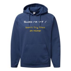 Funny Programmer Coding Code Coder Software Linux Sudo rm rf Performance Fleece Hoodie