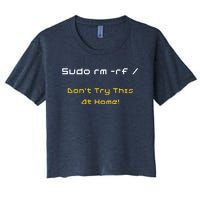 Funny Programmer Coding Code Coder Software Linux Sudo rm rf Women's Crop Top Tee