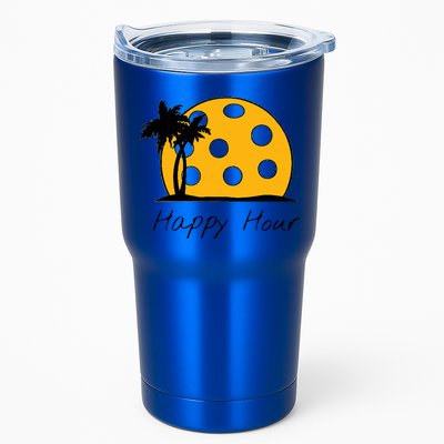 Fun Pickleball Cute Gift Happy Hour W/ Huge Pickleball Sunset Cute Gift Tumbler