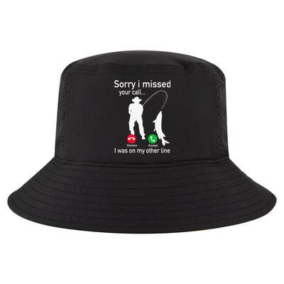 Fishing Phone Call With Fishing Line Funny Fish Fisherman Cool Comfort Performance Bucket Hat