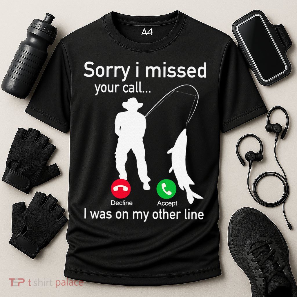 Fishing Phone Call With Fishing Line Funny Fish Fisherman Performance Shirt
