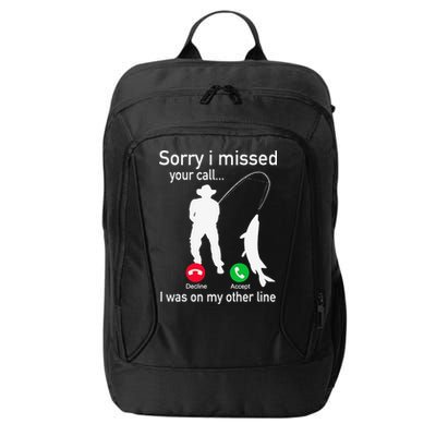 Fishing Phone Call With Fishing Line Funny Fish Fisherman City Backpack