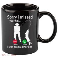 Fishing Phone Call With Fishing Line Funny Fish Fisherman 11oz C Handle Ceramic Mug