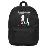 Fishing Phone Call With Fishing Line Funny Fish Fisherman 16 in Basic Backpack