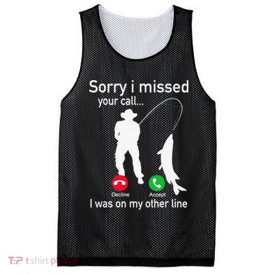Fishing Phone Call With Fishing Line Funny Fish Fisherman Mesh Reversible Basketball Jersey Tank