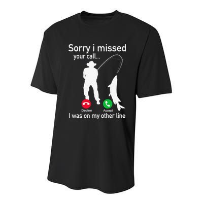 Fishing Phone Call With Fishing Line Funny Fish Fisherman Youth Performance Sprint T-Shirt