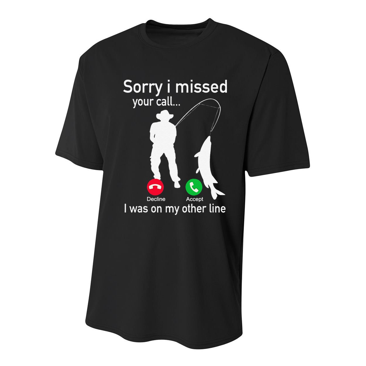 Fishing Phone Call With Fishing Line Funny Fish Fisherman Youth Performance Sprint T-Shirt