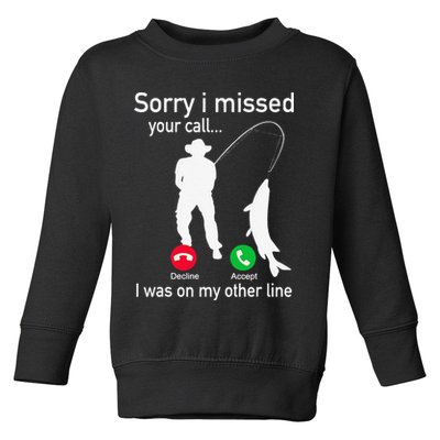 Fishing Phone Call With Fishing Line Funny Fish Fisherman Toddler Sweatshirt