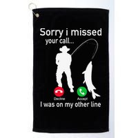 Fishing Phone Call With Fishing Line Funny Fish Fisherman Golf Towel