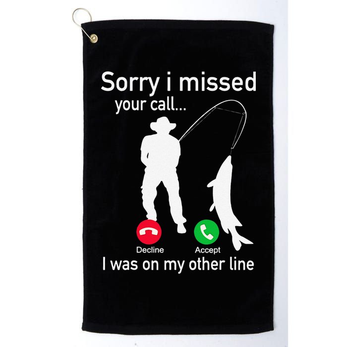 Fishing Phone Call With Fishing Line Funny Fish Fisherman Golf Towel