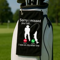 Fishing Phone Call With Fishing Line Funny Fish Fisherman Golf Towel