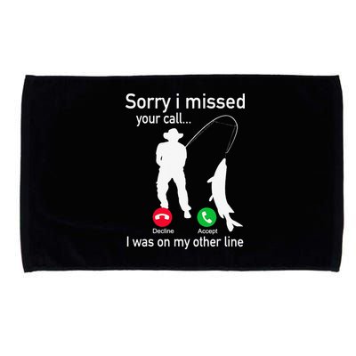 Fishing Phone Call With Fishing Line Funny Fish Fisherman Microfiber Hand Towel