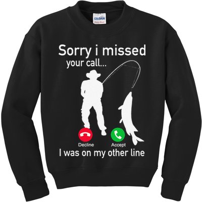 Fishing Phone Call With Fishing Line Funny Fish Fisherman Kids Sweatshirt