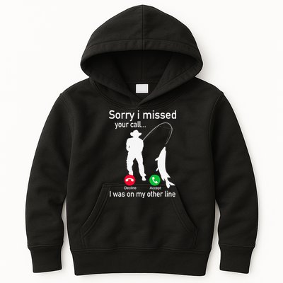 Fishing Phone Call With Fishing Line Funny Fish Fisherman Kids Hoodie
