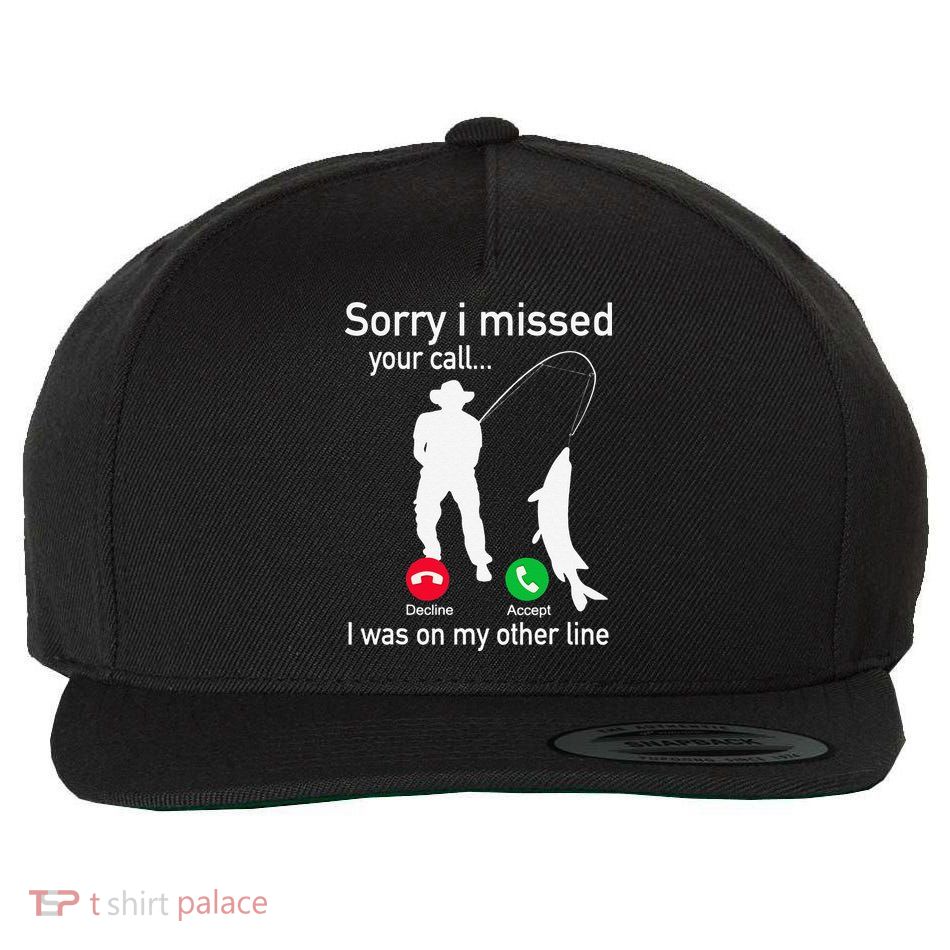 Fishing Phone Call With Fishing Line Funny Fish Fisherman Wool Snapback Cap