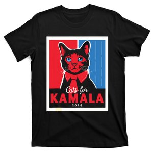 Funny Political Cats For Kamala Feline Lover Supporter T-Shirt