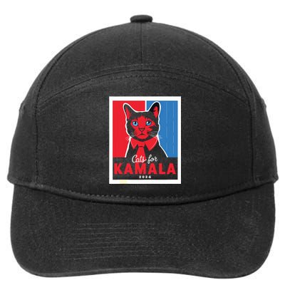 Funny Political Cats For Kamala Feline Lover Supporter 7-Panel Snapback Hat