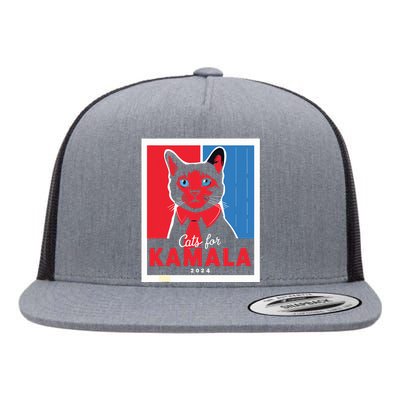 Funny Political Cats For Kamala Feline Lover Supporter Flat Bill Trucker Hat