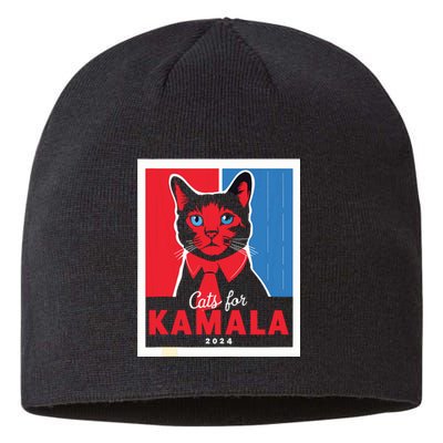 Funny Political Cats For Kamala Feline Lover Supporter Sustainable Beanie