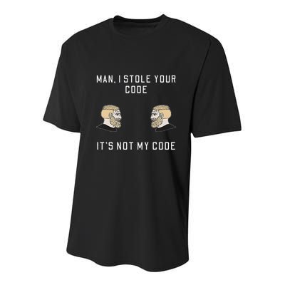 Funny Programmer Codding Meme I Stole Your Code Youth Performance Sprint T-Shirt