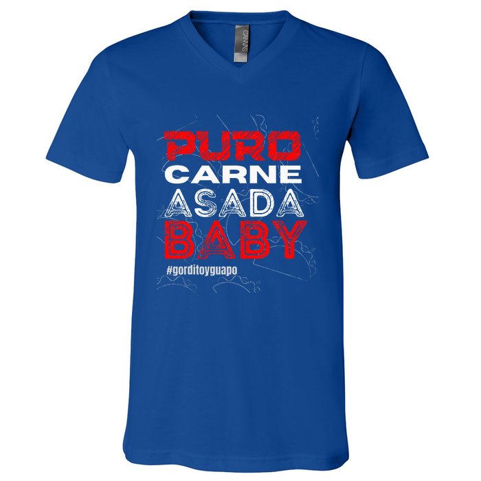 Funny Puro Carne Asada Baby Gorditoyguapo V-Neck T-Shirt