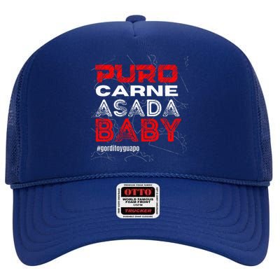 Funny Puro Carne Asada Baby Gorditoyguapo High Crown Mesh Back Trucker Hat